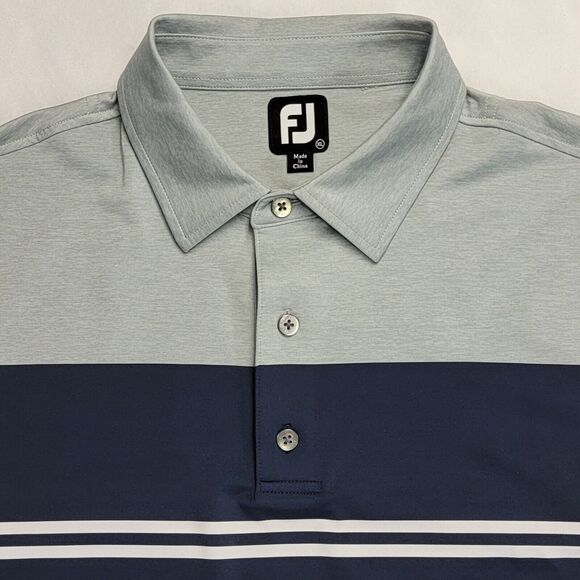 FootJoy Color Block Lisle Performance Golf 4-Way Stretch Breathable XL Polo Mens - Picture 5 of 14